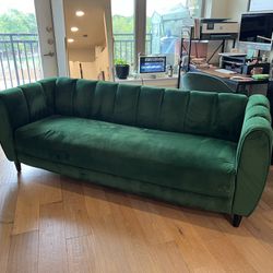 Green Velvet Sofa 