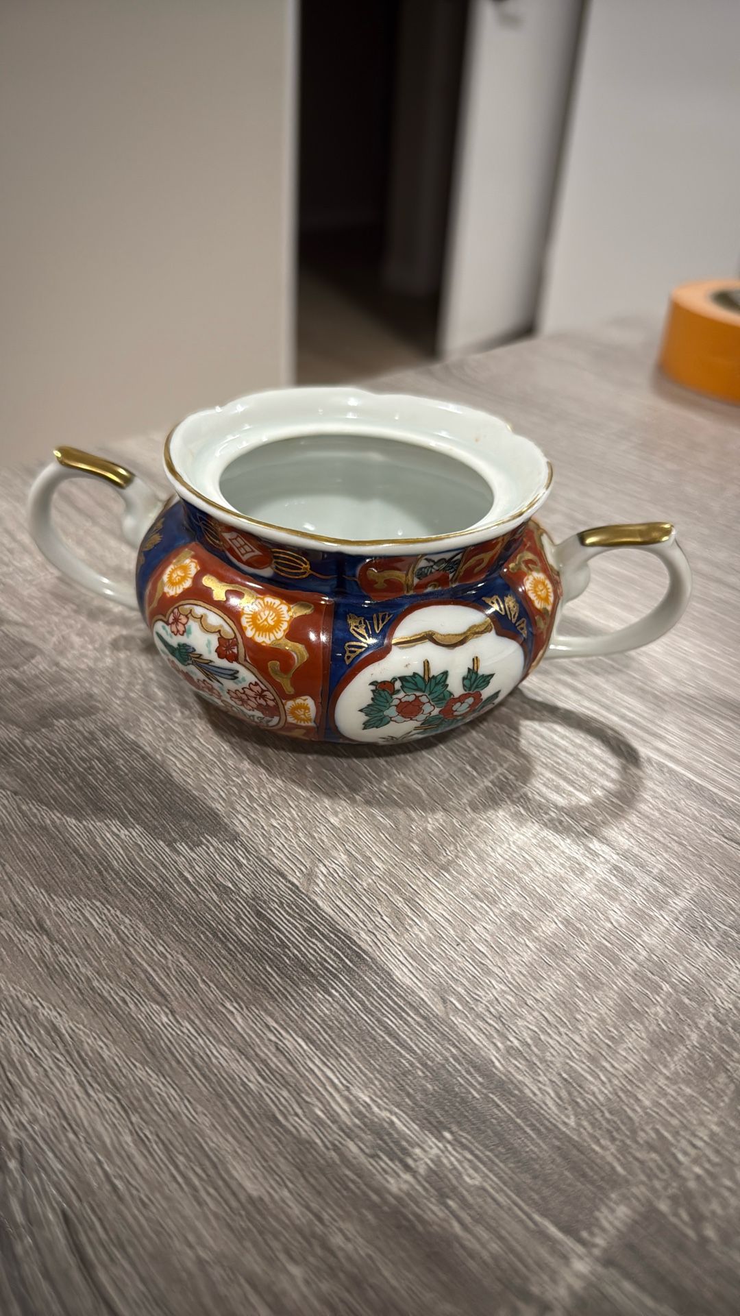 Vintage Gold Imari Otagiri Sugar Bowl.