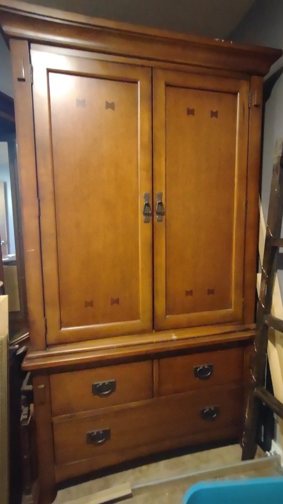 Tall Large Oak Cabinet Storage