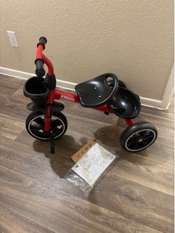KRIDDO Kids Tricycles Age 24 Month to 4 Years, Trike for 2.5 to 5 Year Old, Gift Tricycles for 2-4 Year Olds, Trikes for Toddlers, Red