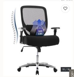 Heavy Duty Mesh Office Chair 500lb Capacity Ergonomic Wide Seat Desk Chair