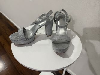 Ankis Platform Heels for Women 4 Inches Chunky Heels Sandals for Women Comfy Open Toe Block Heeled Sandals Nude White Silver Gold Black Ankle Strappy 