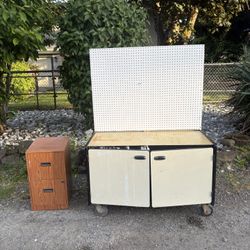 2 Drawer File Cabinet & Work Cabinet 