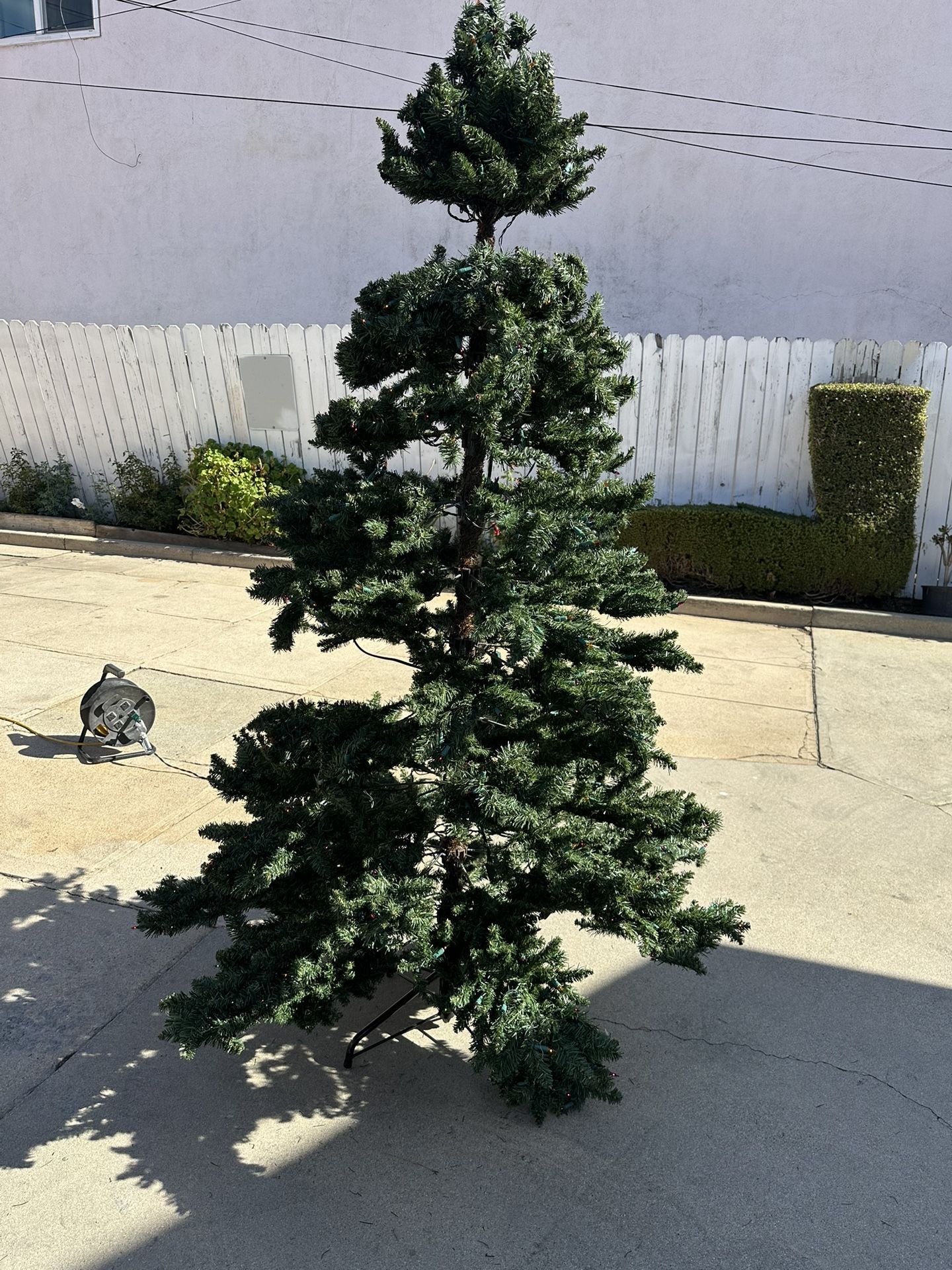 Artificial Xmas Tree In Excellent Condition 7 Feet High With Lights  
