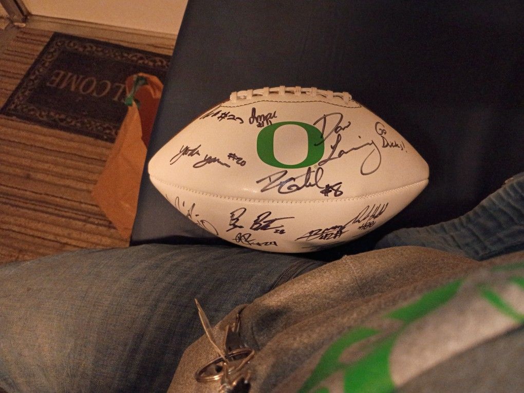 Autographed B10 Championship Oregon Duck Football