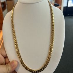 14k Solid Gold Cuban Link Chain