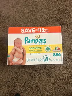 Pampers Sensitive Baby Wipes – 896 Count – New Sealed Box
