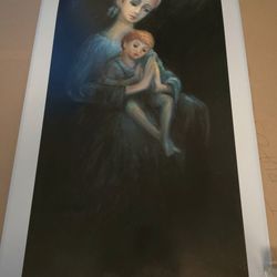 Mother & Child By Teo Dicicco Print Signed 17" X 32" In Excellent Condition