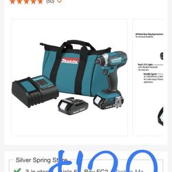 Makita 1.5 ah 18 volt LXT Lithium Ion Compact Cordless 1/4 in. Impact Driver Kit