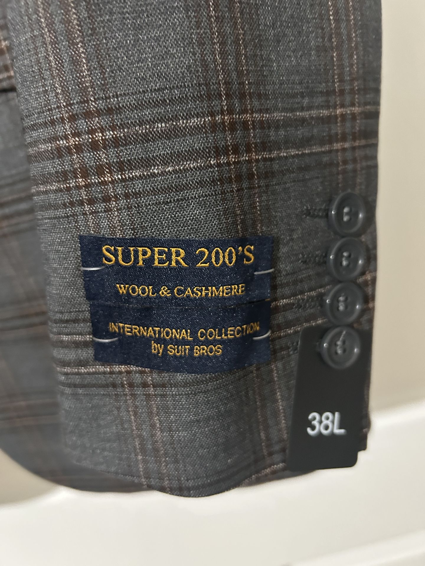 38L Grey/brown paid Suit Jacket