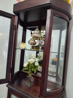 Glass shelves display cabinets