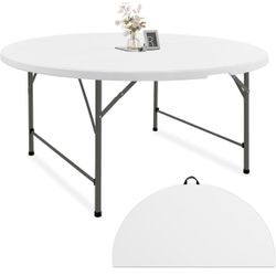 White 5ft round Plastic Folding Table