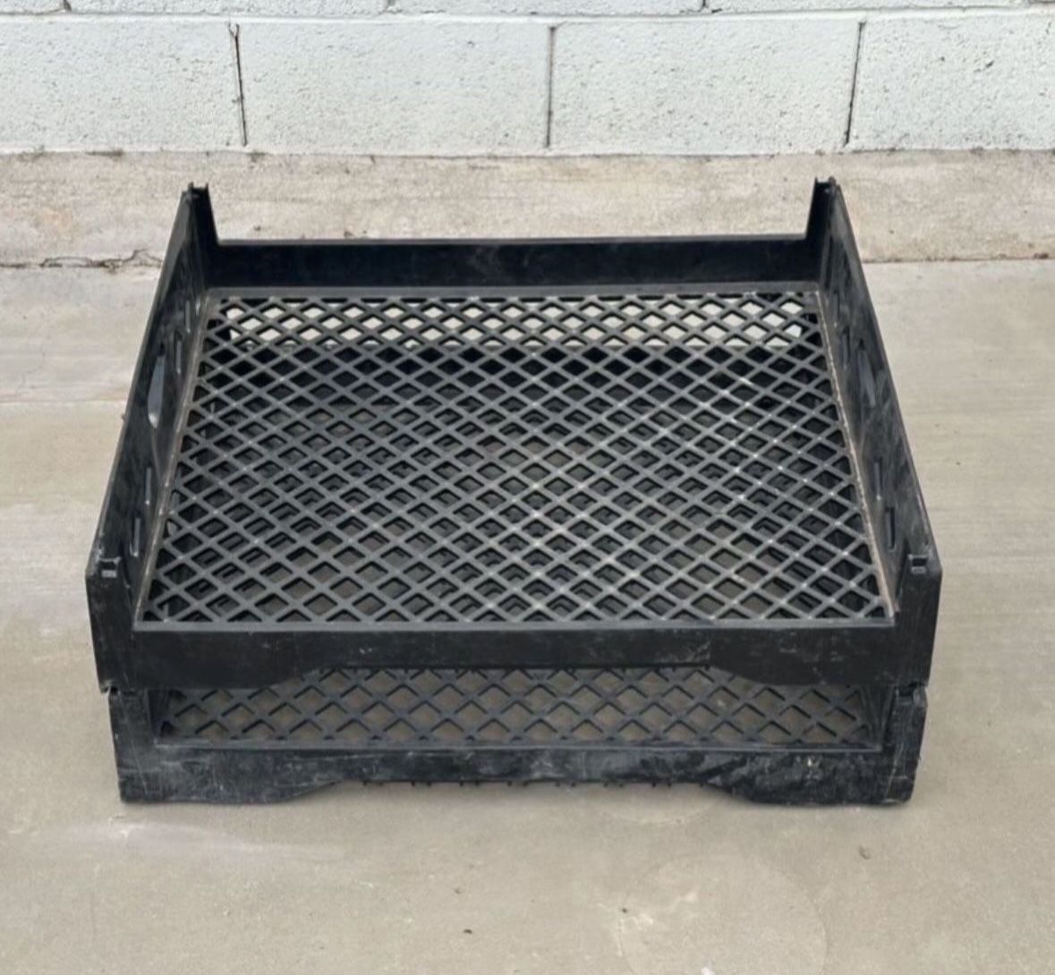 2 Extra Large XL Trays Organization Thick Black  Plastic Heavy Duty Crates With Handles Stackable For Tools Storage Farm Farmers Market Toys Plants 