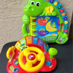 LEAP FROG "DINO'S DELIGHTFUL DAY" & VTECH "LEARN & DISCOVER DRIVER" (selling together)