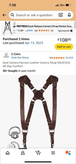 Camera harness leather