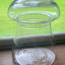 Vintage Clear Glass Mushroom Canister 
