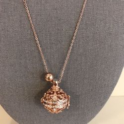 Essential Oil Diffuser Long Necklace # Warrior Rose Gold