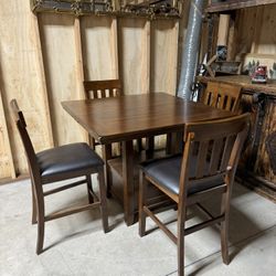 Hightop Dining Table 4 Chairs 