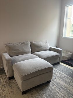 Living Spaces Reid couch 80” including ottoman