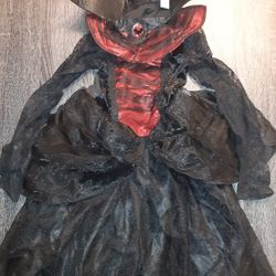 Girls Dress 4-6 Vampire Batgirl Youth Kids Halloween Costume Gothic Goth 