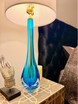 Lux Handblown Lamp (Tall Blue “Briony” by Made Goods)