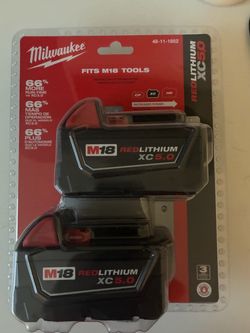Milwaukee M18 REDLITHIUM XC5.0 Extended Capacity Battery 2-Pack (Model 48-11-1852)