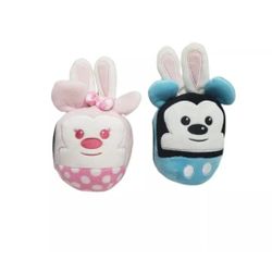 Hallmark Disney Mickey & Minnie Mouse Fluffballs as Bunny Rabbits Plush NWT 