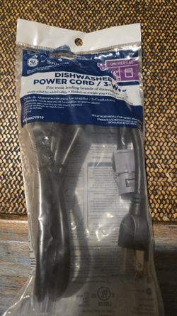 GE Universal 3-Wire Dishwasher Power Cord 5.4ft WX09X70910 NEW
