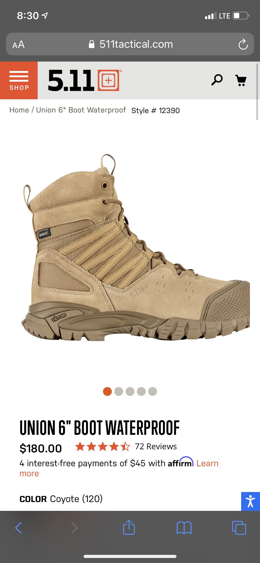 5.11 Tactical Waterproof Boots