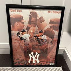 NY Yankees Derek Jeter And Alex Rodriguez Framed Picture 
