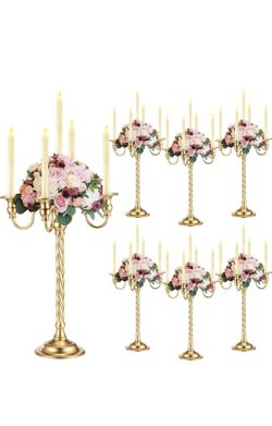 4 Pack Gold Candelabra Table Centerpieces