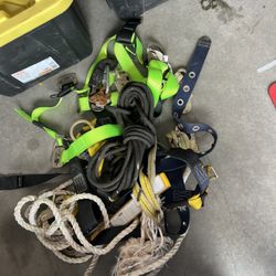 Ropes And 2 Harness For Roof Safety