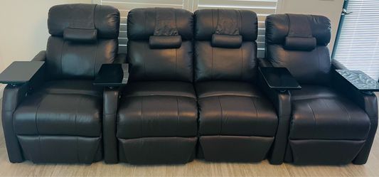 Set of 4 Home Theater “Electric” Recliners with LED&Tables
