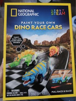 Paint Your Own Dinosaur Race Cars Craft Kit Brand New Never Opened 