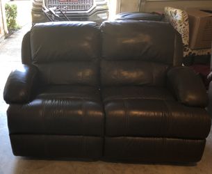 Cappuccino Leather recliner loveseat