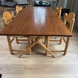 Walnut And Maple Dining Table