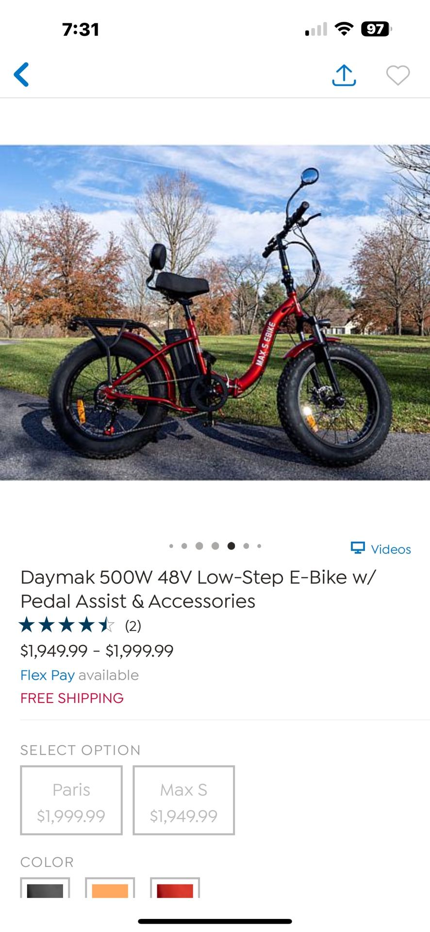 Folded electric bike