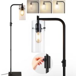 Dimmable Industrial Floor Lamp, Black