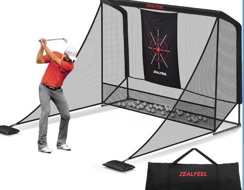 Golf Net, 10x7ft Golf Enclosure Net with Side Barriers