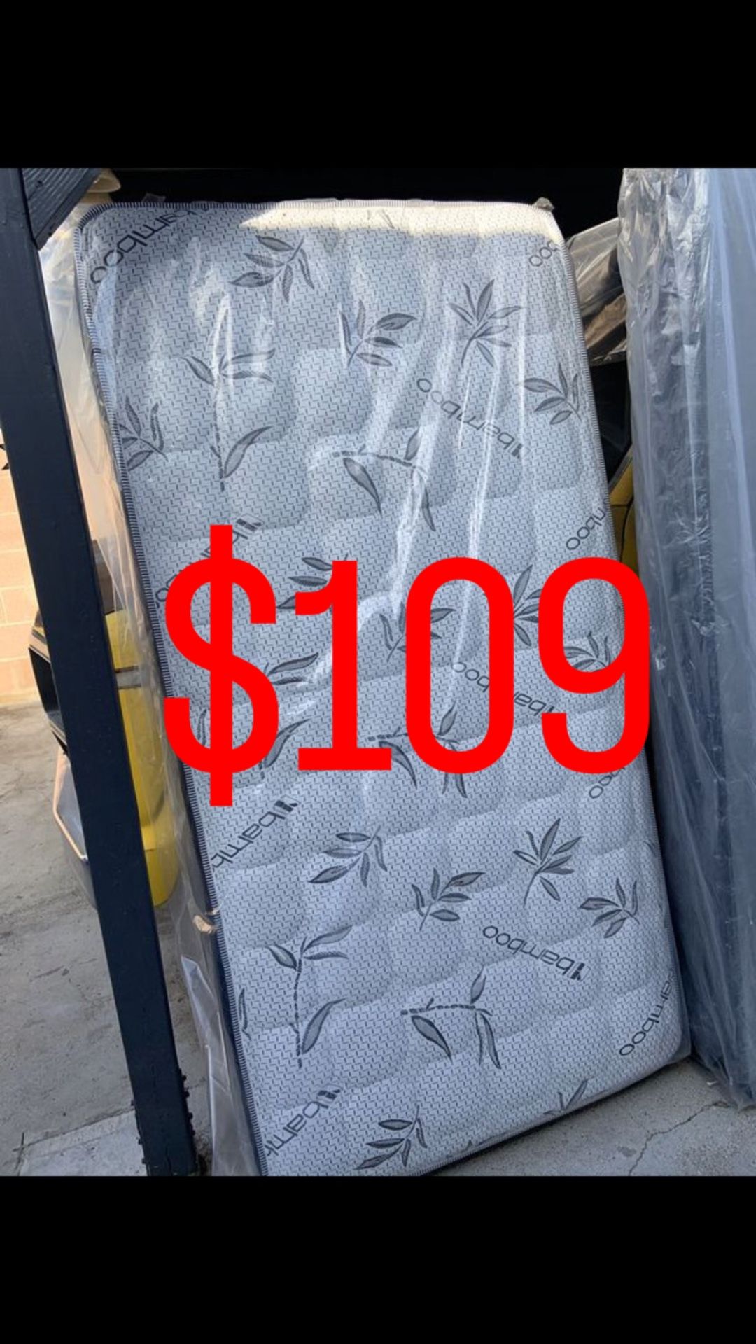 TWIN SIZE PILLOW TOP BAMBOO BRAND MATTRESS NEW for Sale in Bellflower