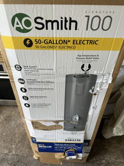 A.O. Smith Signature 100 50-Gallon Tall 6-year Limited Warranty 3800-Watt  Double Element Electric Wa for Sale in Kissimmee, FL - OfferUp