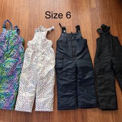 Kids Snow Bibs Size 6