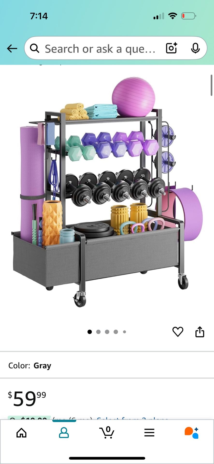 Yoga & Dumbbell Cart