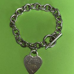 Sterling Heart Charm 925 Silver Bracelet  