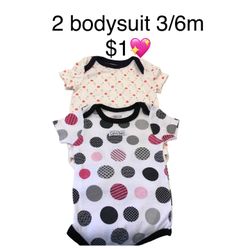 2 Bodysuit Baby Girls Great Condition Size 3/6m 💖💖💖1X 