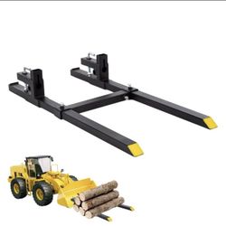 New Atatod Pallet Forks Clamp On for Tractor Bucket w/Adjustable Stabilizer Bar -43" 2000lbs Capacity Max Tractor Bucket Forks (43inch Total Length)(D
