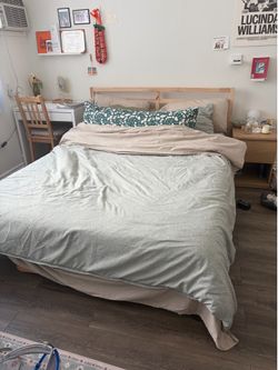 IKEA TARVA bed frame and VALEVÅG mattress