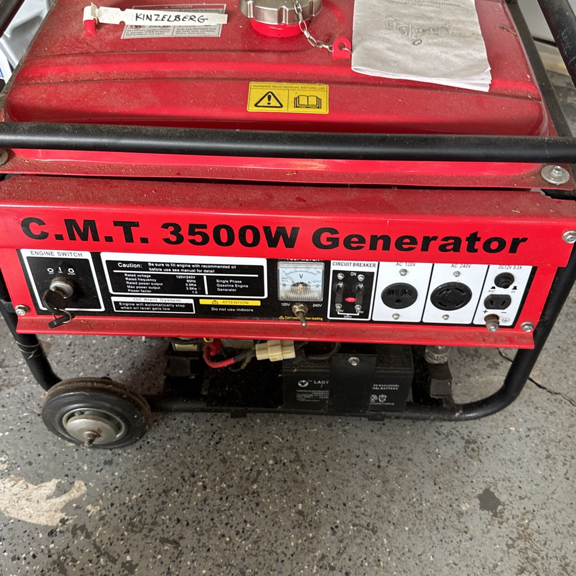 C.M.T 3500W Generator