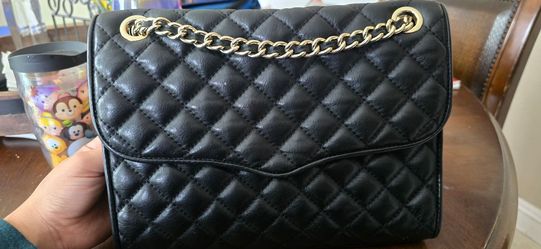 Rebecca Minkoff Black Quilted Leather "Affair" Shoulder Bag - Gold Chain