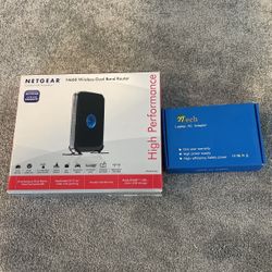 wireless router and laptop AC adapter